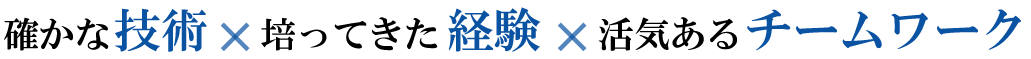 確かな技術・培ってきた経験・活気あるチームワーク